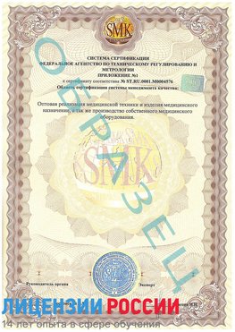 Образец сертификата соответствия (приложение) Керчь Сертификат ISO 13485